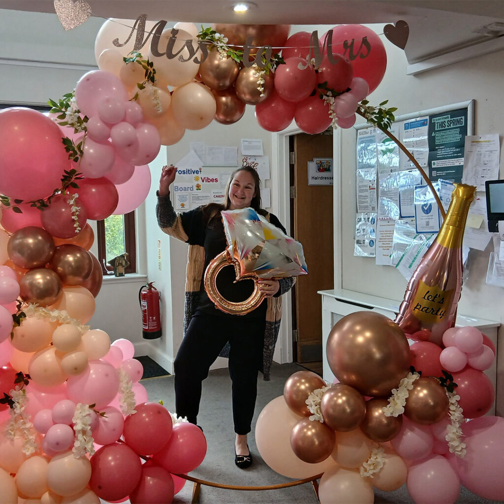 Lower Johnsill residents and staff celebrate Emma’s engagement